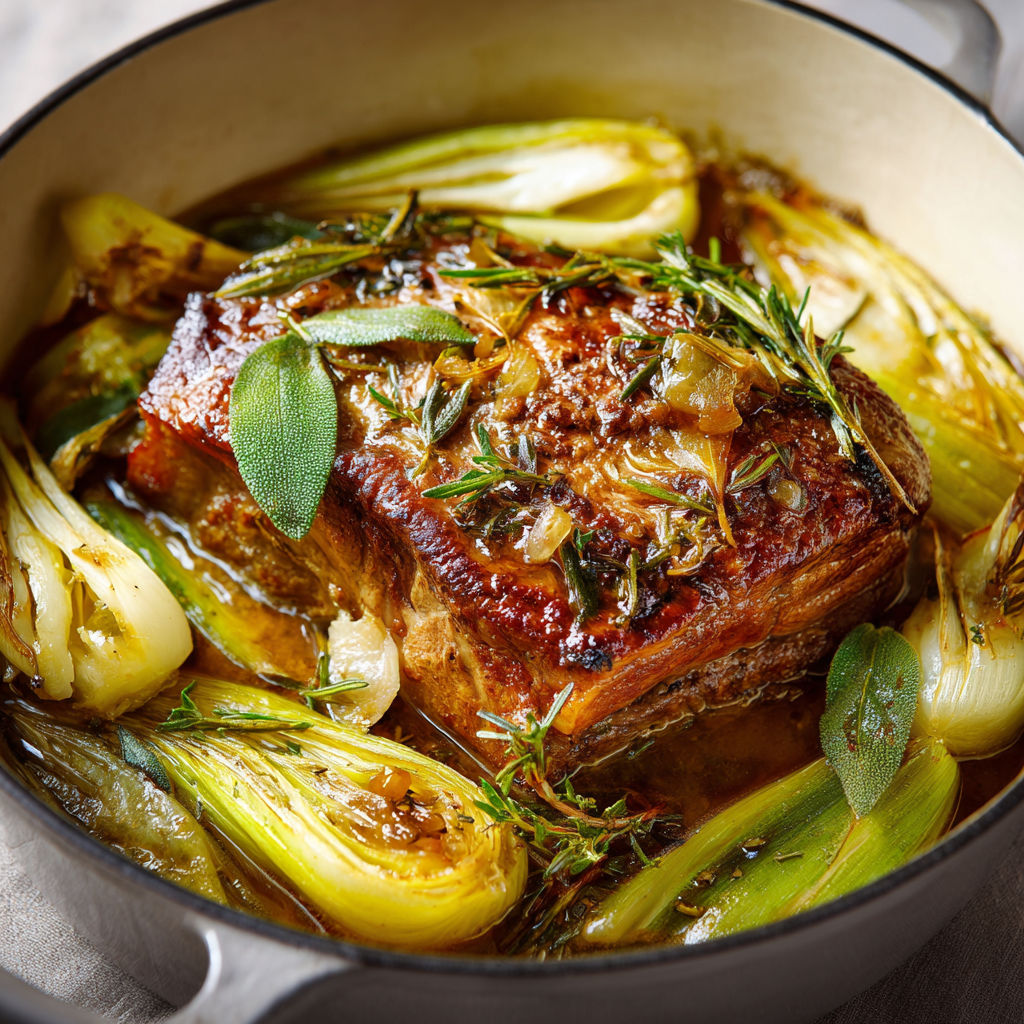 Porc tendre et poireaux bien fondants mijotés façon maison