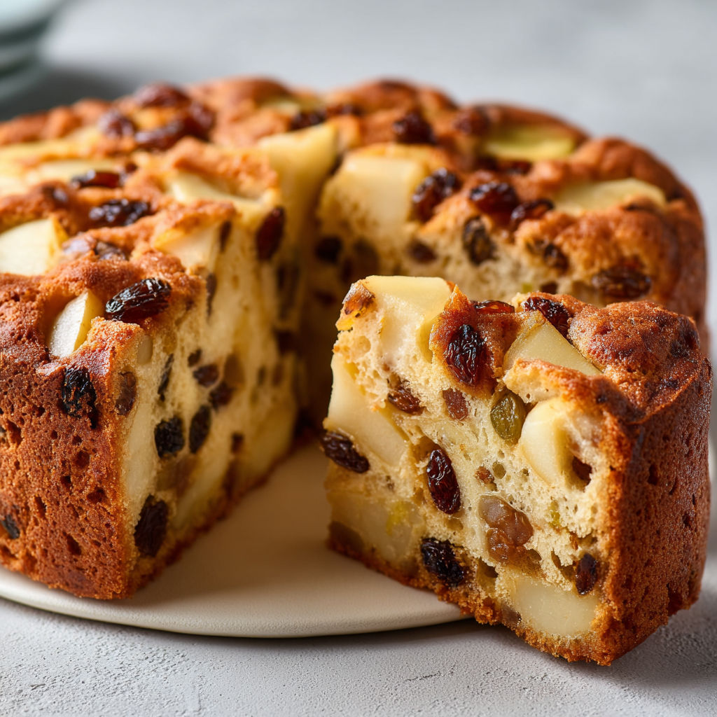 Moelleux pommes poires raisins, un gâteau bien tendre avec tout le bon goût des fruits d’automne.