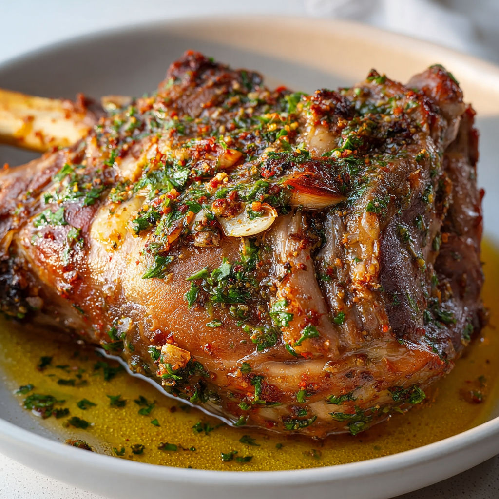 Agneau au four avec citron et cumin, un plat généreux aux saveurs relevées.