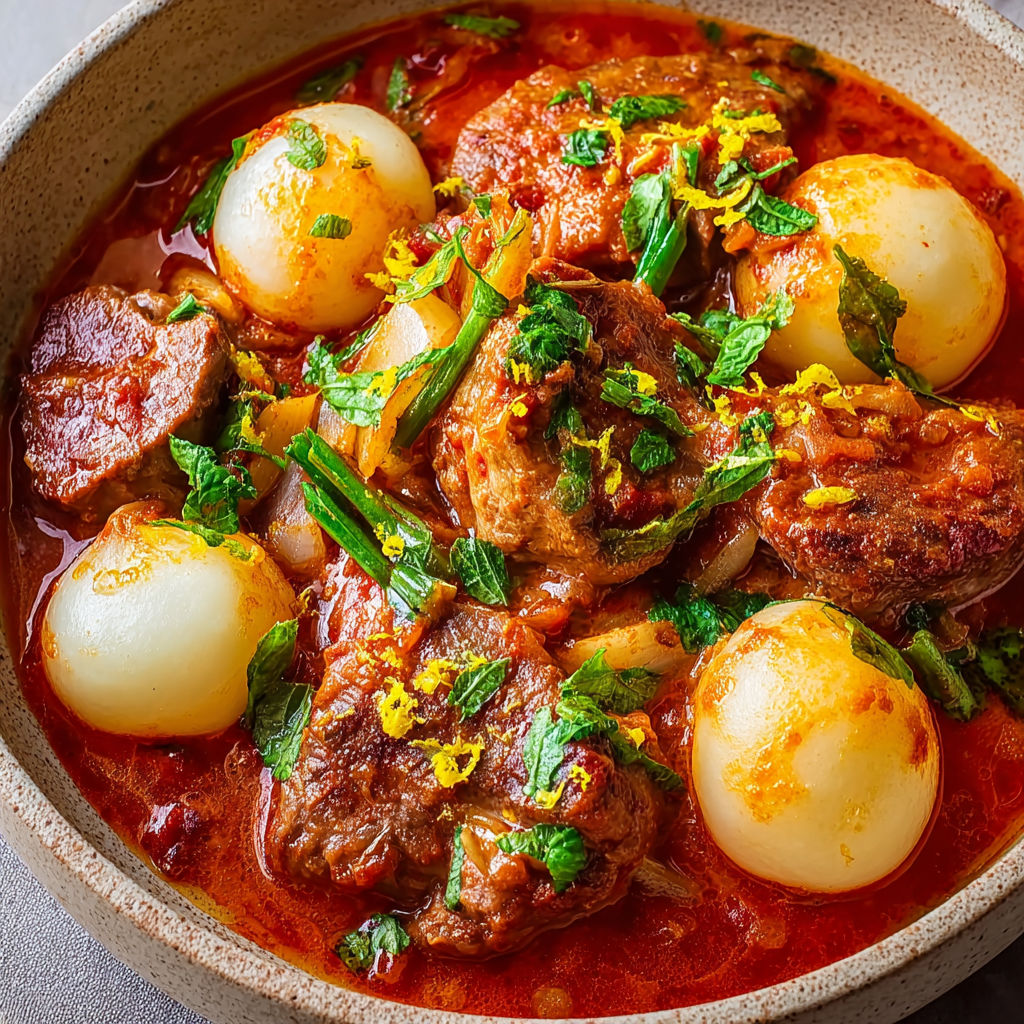 Bol contenant un délicieux plat d'agneau tendre accompagné de petits navets.