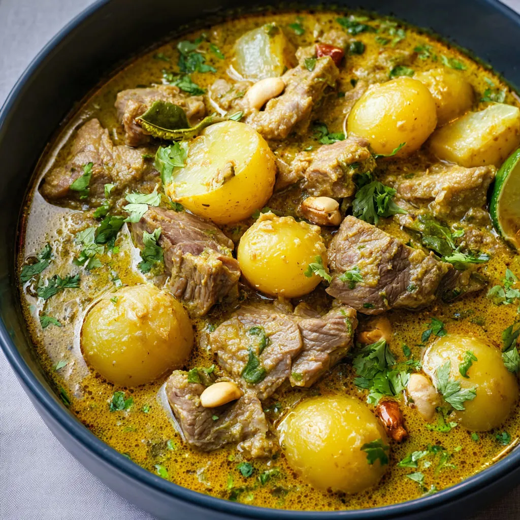 Agneau tendre sauce thaï, gingembre, citron vert et notes épicées.