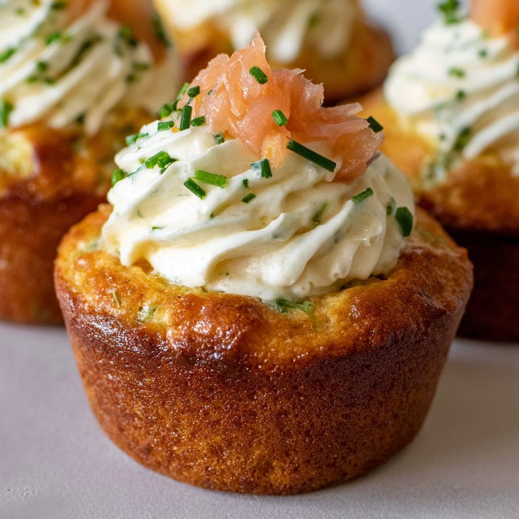 Petites bouchées salées avec saumon fumé et asperges en garniture.