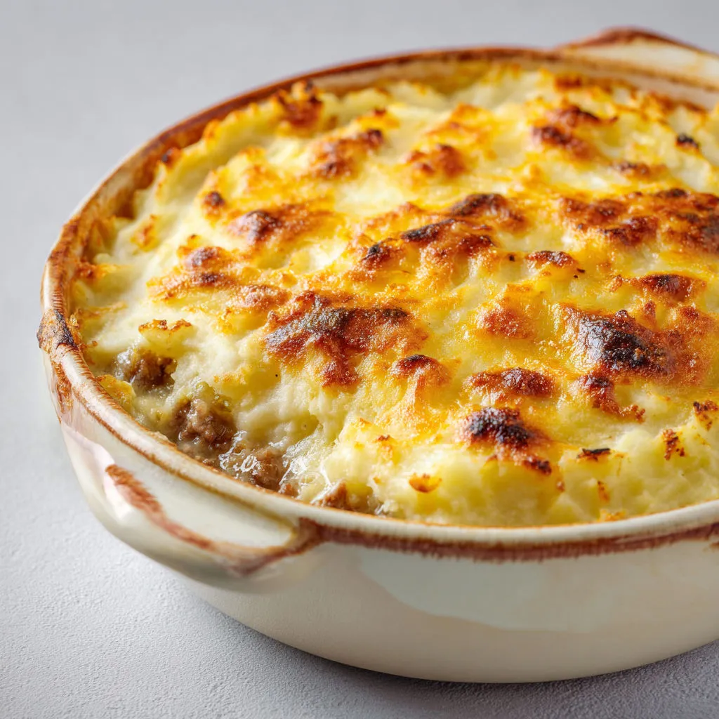 Gratin d’agneau, doux et parfumé, avec amandes et épices.