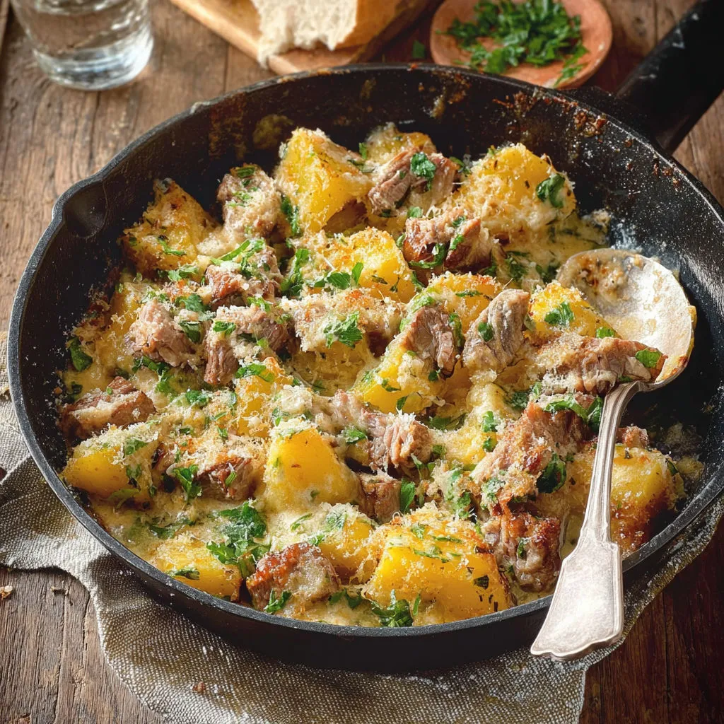 Agneau rôti vin blanc et pecorino, fondant et doré à souhait.