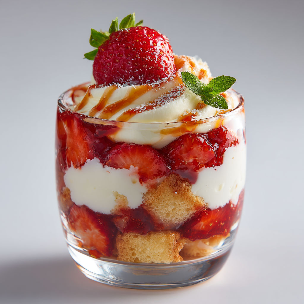 Une verrine fraîche aux fraises, mascarpone et vinaigre balsamique.
