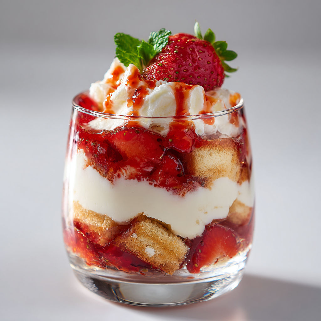 Verrines fraises mascarpone au balsamique, douceur et fraîcheur en pot.