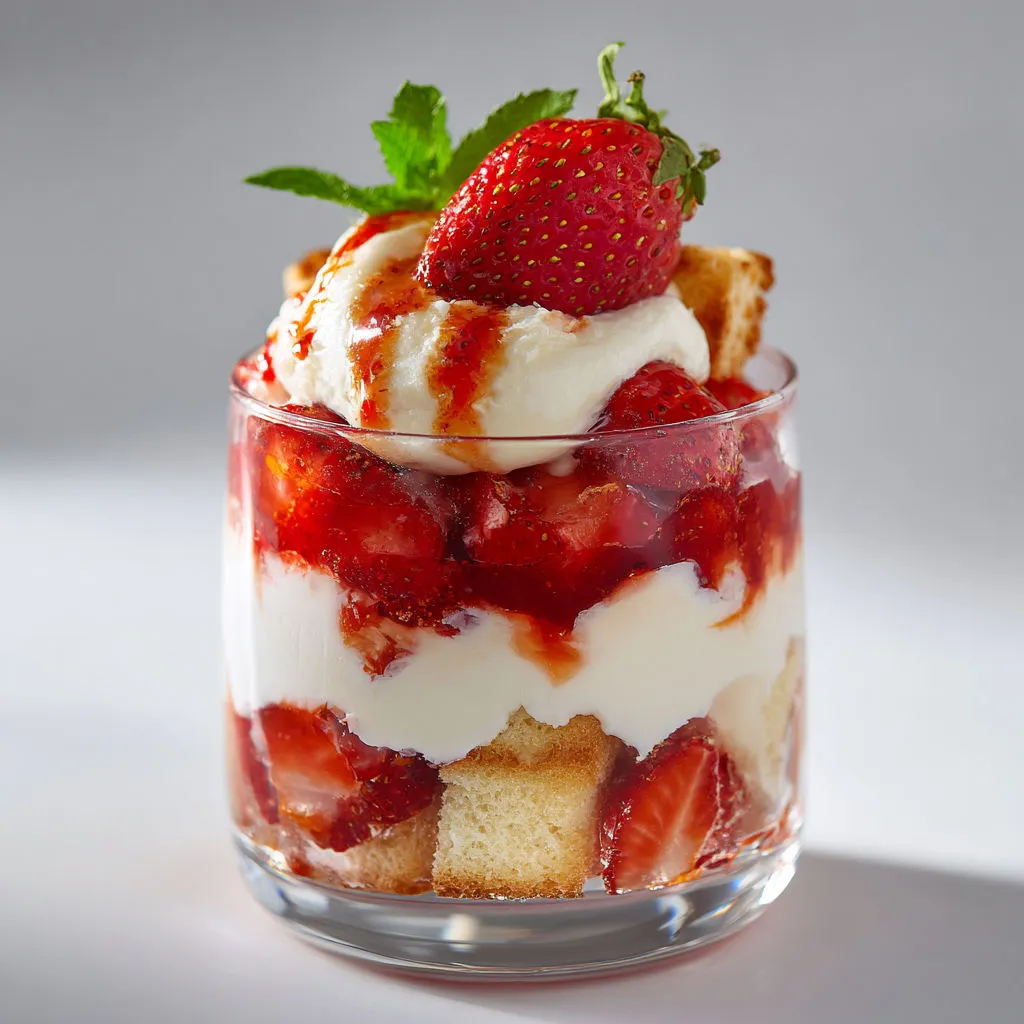 Verrine fraîche aux fraises et mascarpone, duo sucré et acidulé réussi.