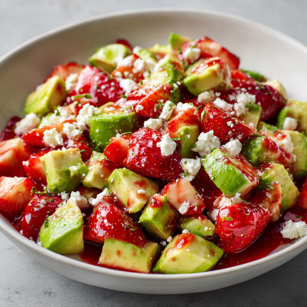 Entrée sucrée-salée élégante, coulis de fraise, textures fondantes et touche citronnée.
