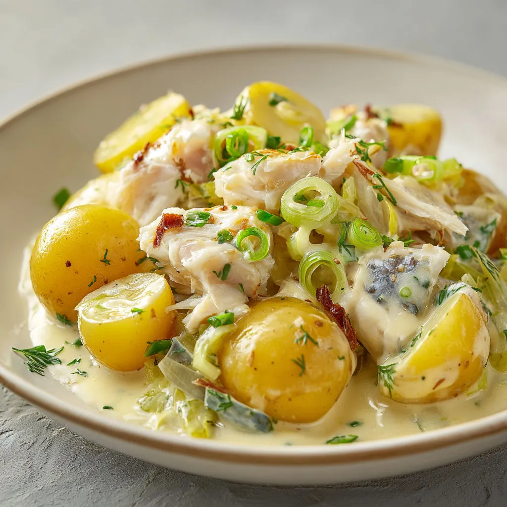 Assiette chaleureuse de pommes de terre tièdes, haddock fumé, poireaux ultra tendres et une belle cuillère de crème, parfait pour se régaler.