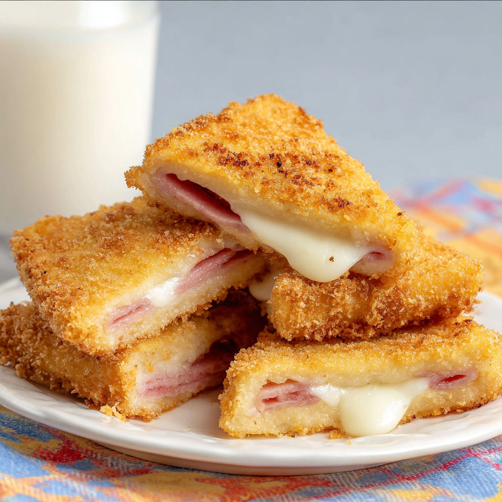 Pain de mie ultra doré et gourmand avec mozzarella filante et jambon savoureux.