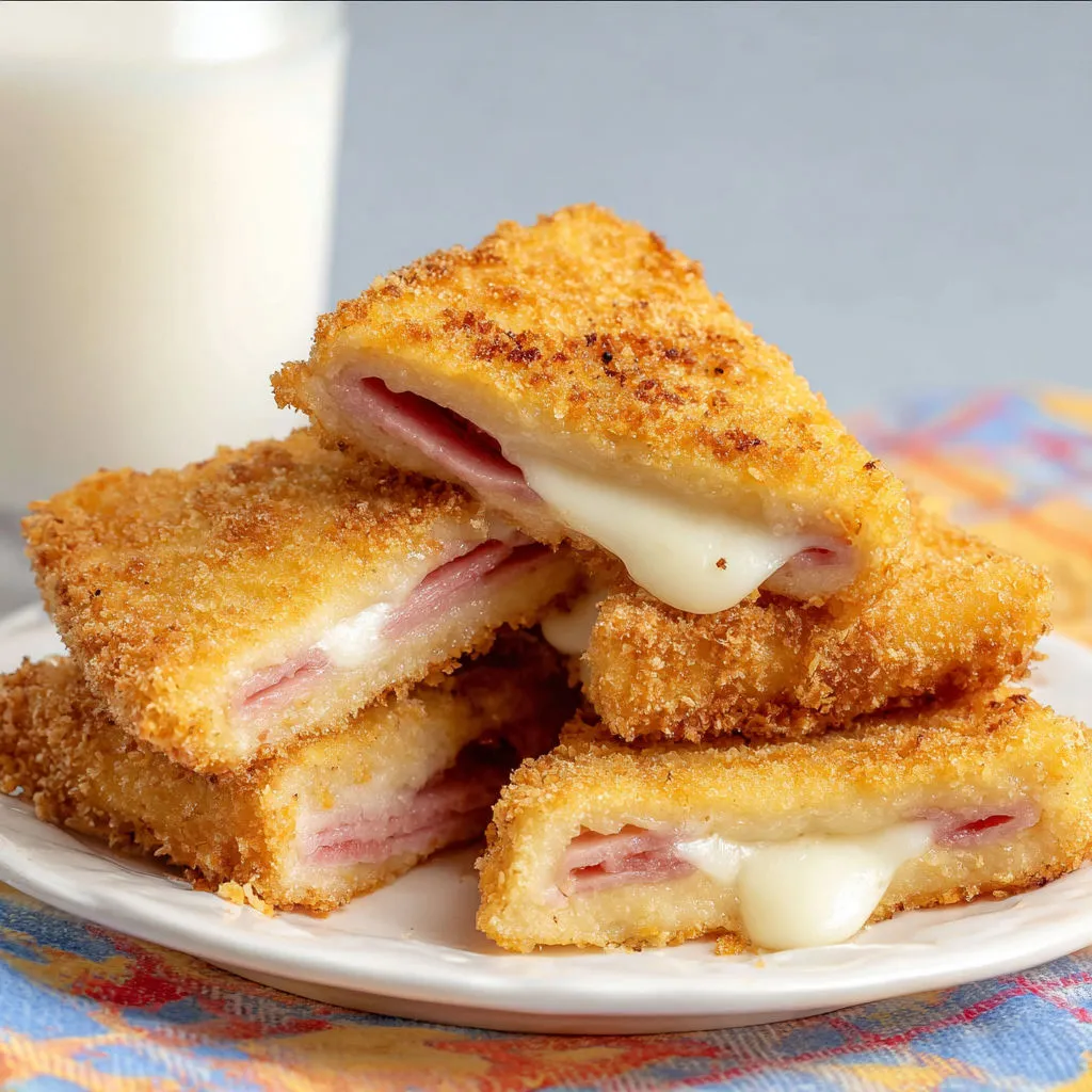 Pain de mie ultra doré et gourmand avec mozzarella filante et jambon savoureux.