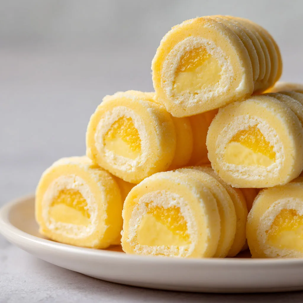 Pâtisserie faite main avec pâte d’amande citronnée et cœur crémeux aux jaunes d’œuf.