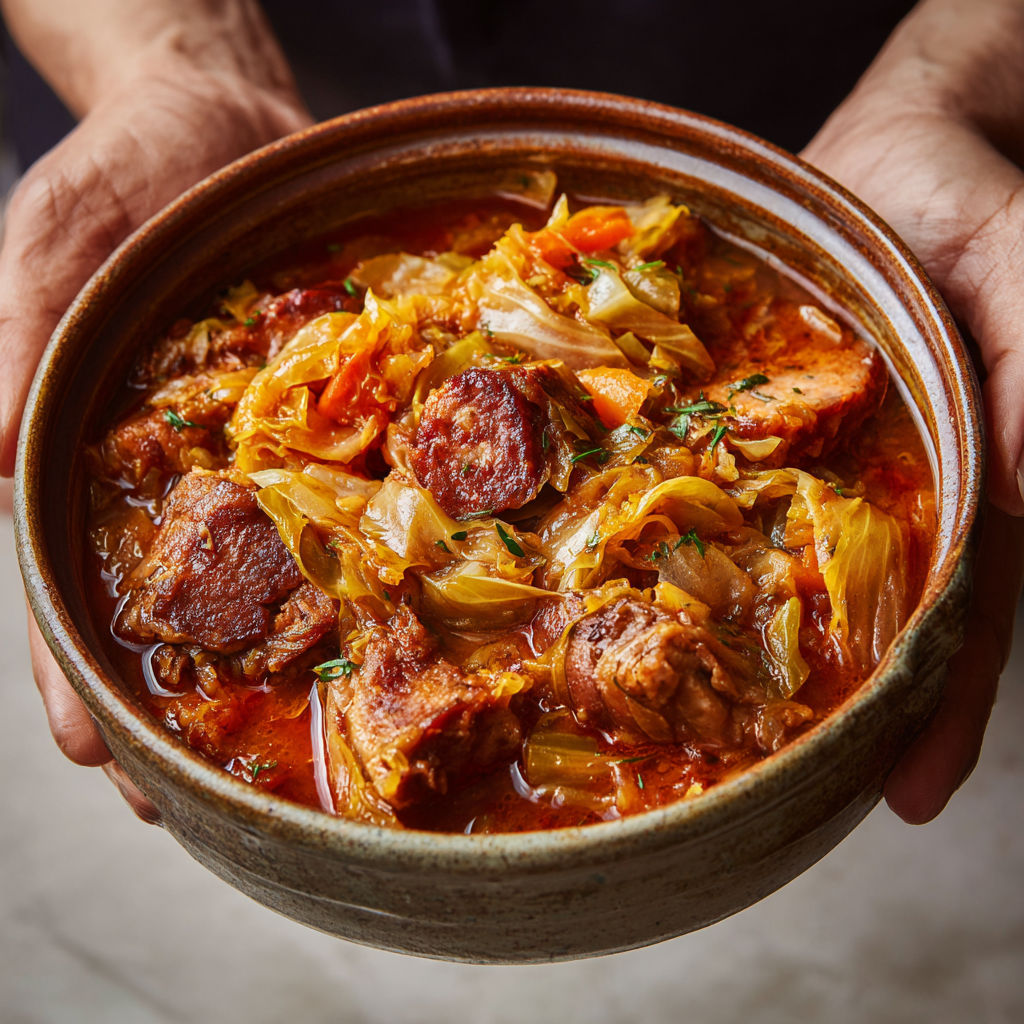 Un mijoté généreux et savoureux au chou et porc, spécialité milanaise.