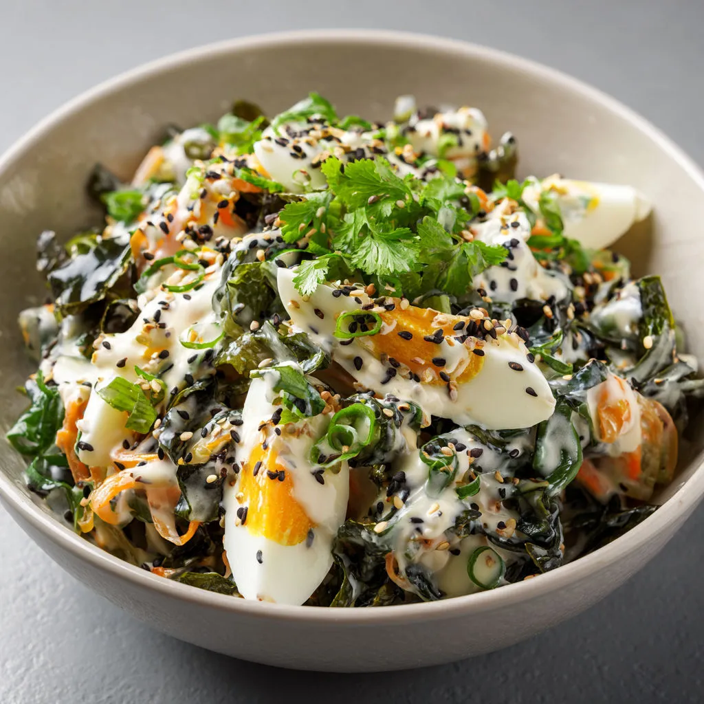 Plat frais et goûteux mêlant carottes croquantes pousses de soja coriandre et une sauce sésame vinaigrée style asiatique.