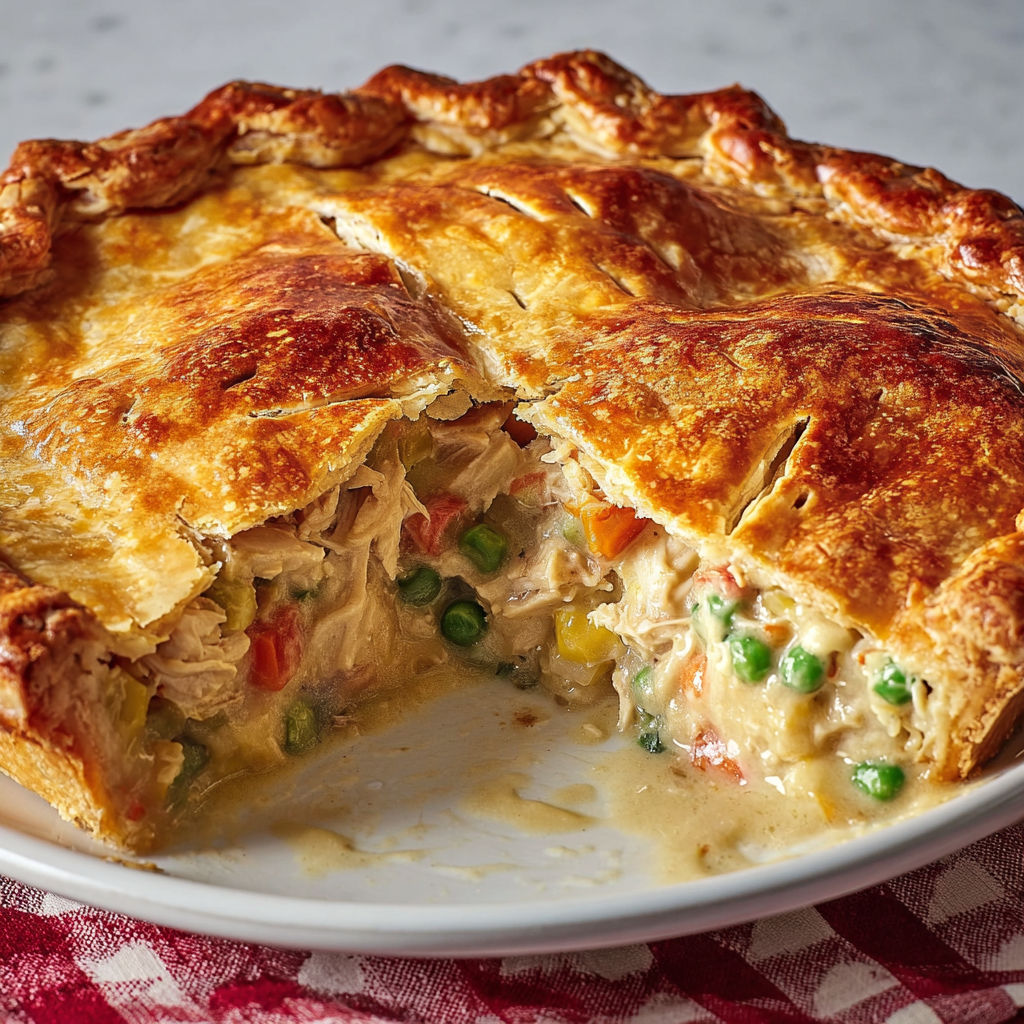Un morceau de pâté maison au poulet servi sur un plat rectangulaire.