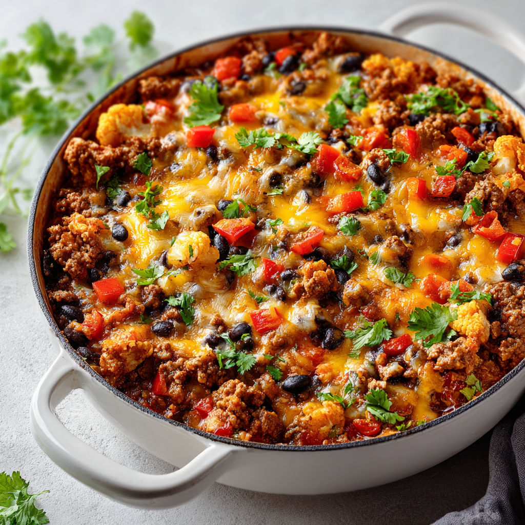 Poêlée de porc ultra fondante aux haricots noirs et cheddar.