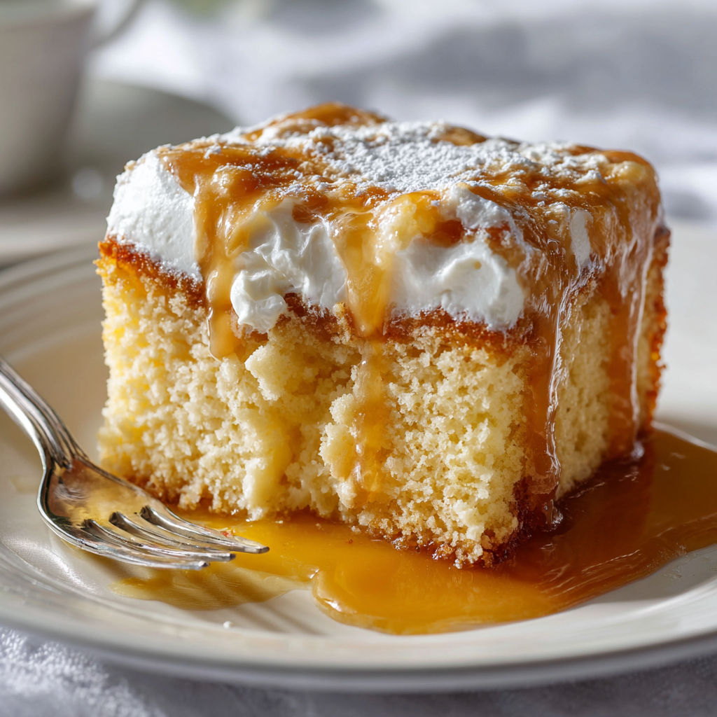 Un délicieux gâteau moelleux aux trois laits avec chantilly, caramel et une texture fondante incomparable.