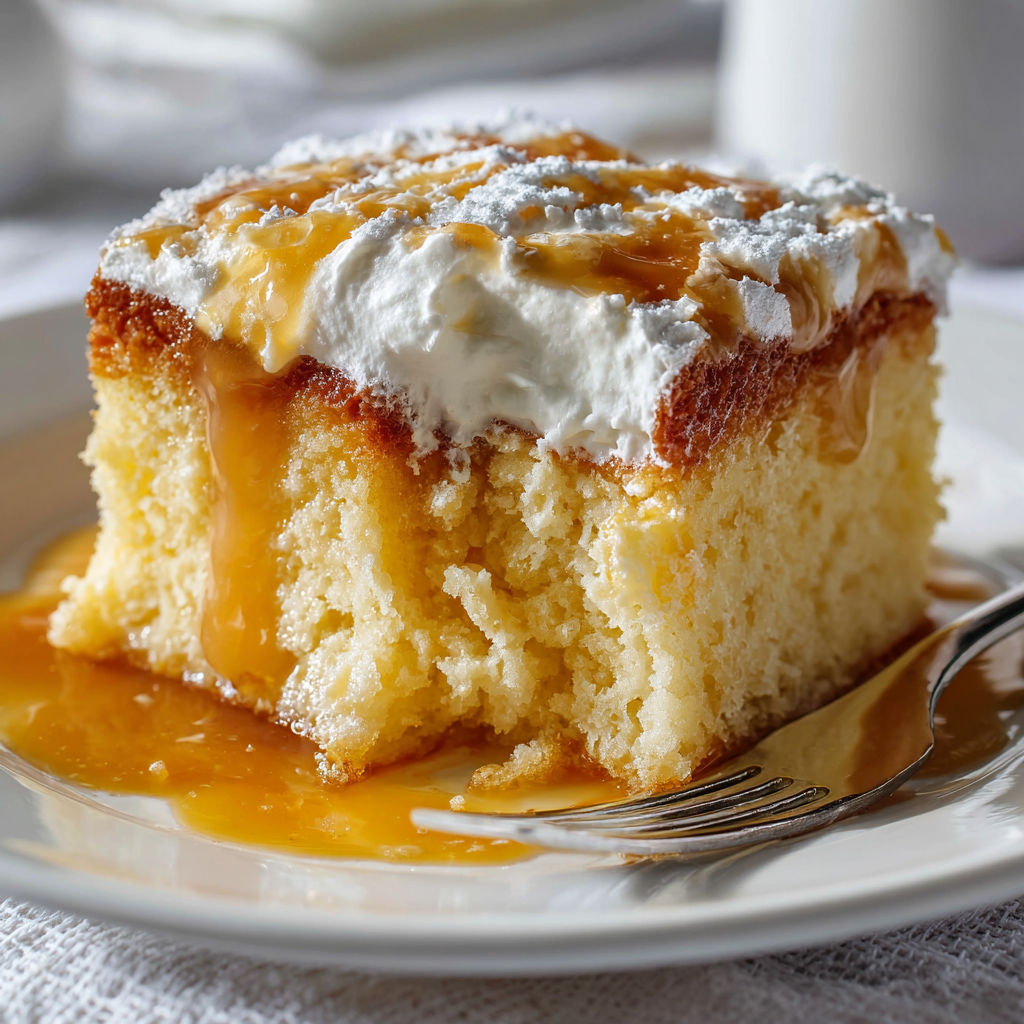 Gâteau Tres Leches ultra tendre trempé dans trois laits à la manière latino.