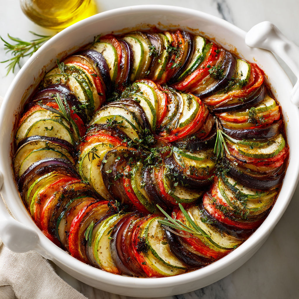 Un plat méditerranéen généreux et coloré : légumes au four.