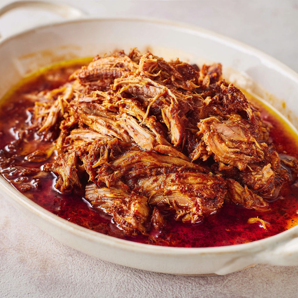 Porc effiloché aux chipotles, sauce bien épicée et touche d’orange ultra parfumée.