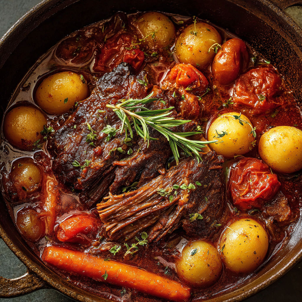 Un plat mijoté de boeuf italien succulent.