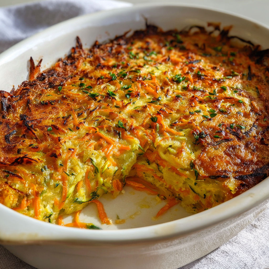 Gratin de carottes et courgettes tout tendre aux épices douces.