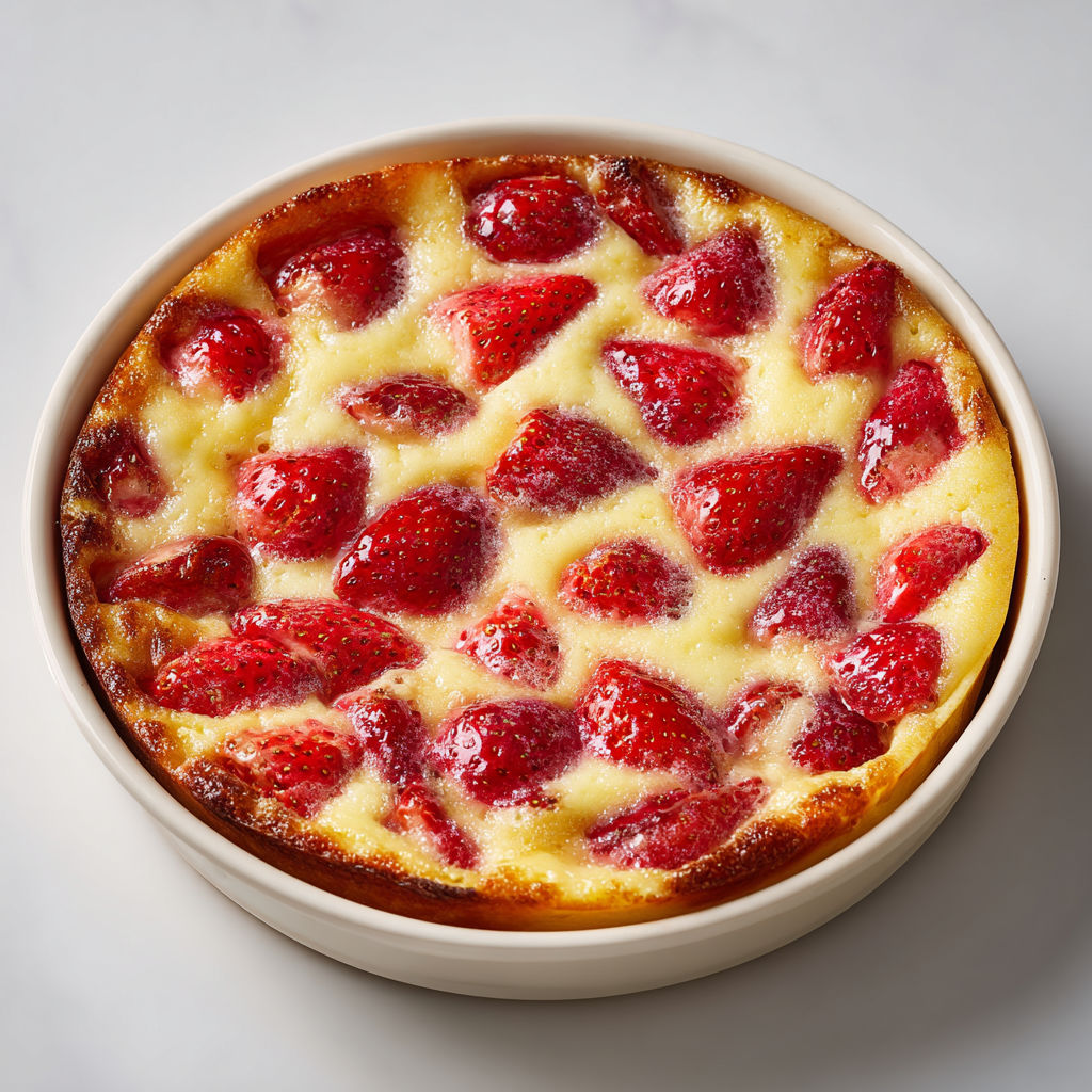 Clafoutis doré aux fraises