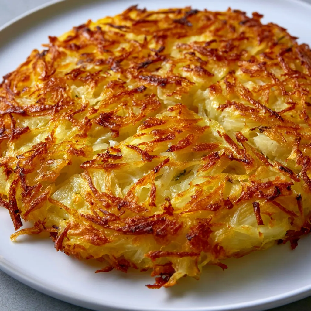 Galette de pommes de terre bien dorée maison.