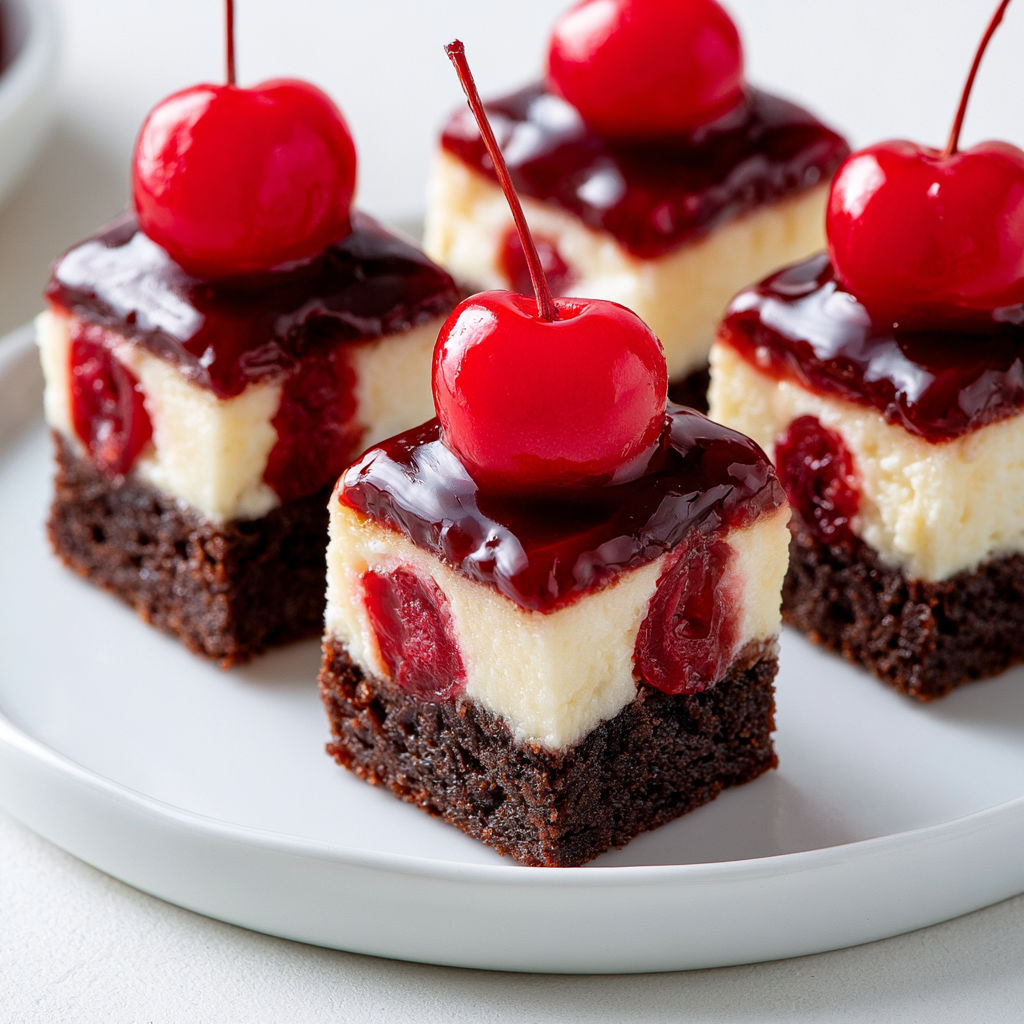 Brownie Fondant Maison aux Cerises et Crème Fromagère Moelleuse.