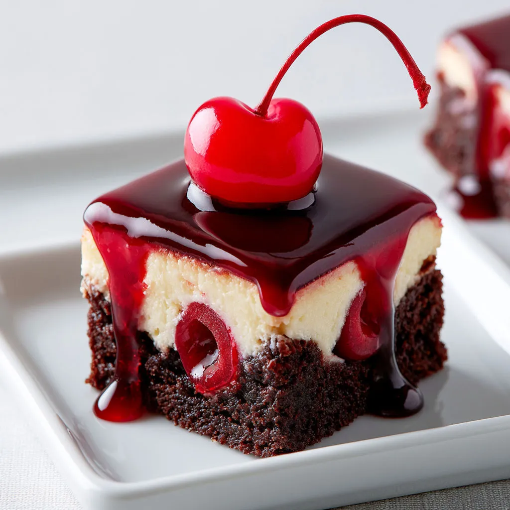 Brownie Cheesecake Cerises Fondant et Belle Finition Maison.