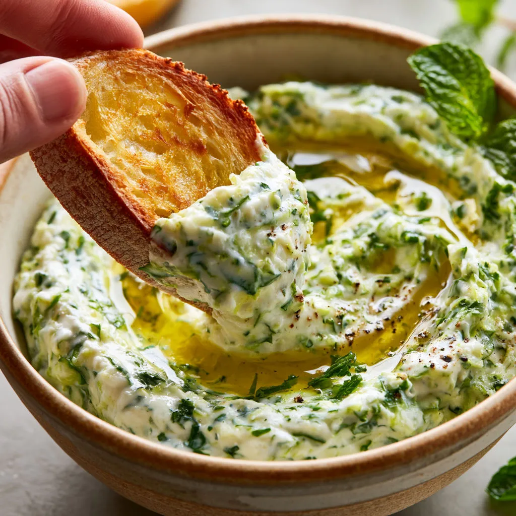 Tartinade Onctueuse Courgette-Chèvre et Herbes Fraîches du Potager.