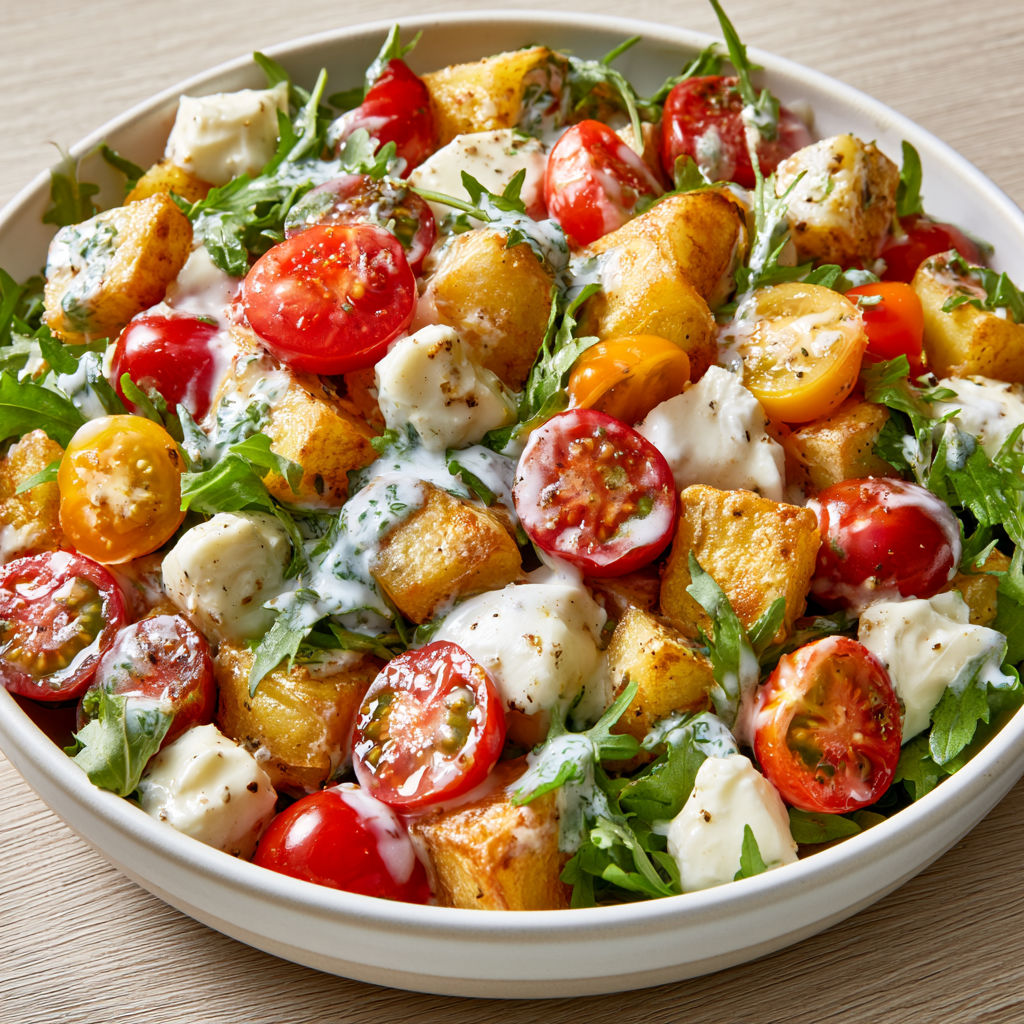 Plat frais mélangeant roquette et mozzarella.
