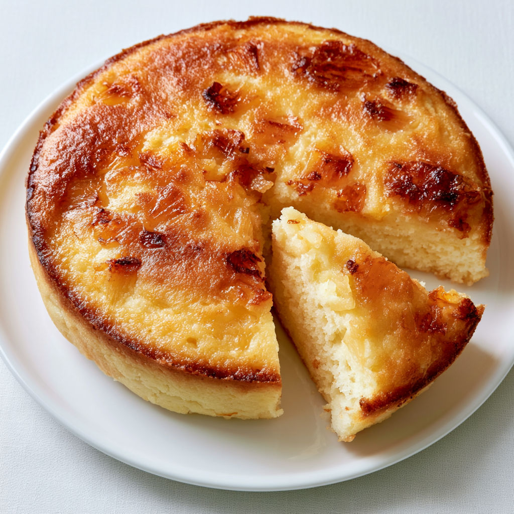 Une part moelleuse de gâteau au lait concentré.
