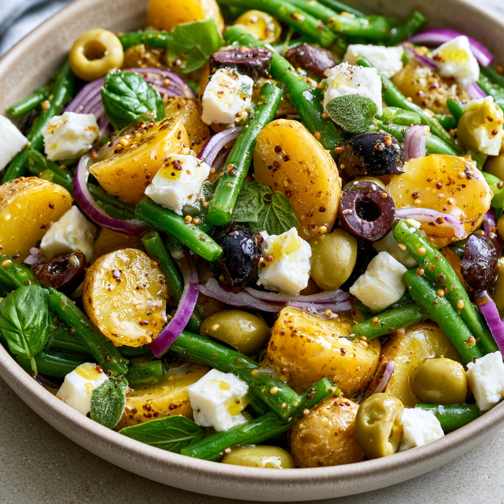 Délicieux Plat Méditerranéen : Pommes de Terre, Haricots et Feta.