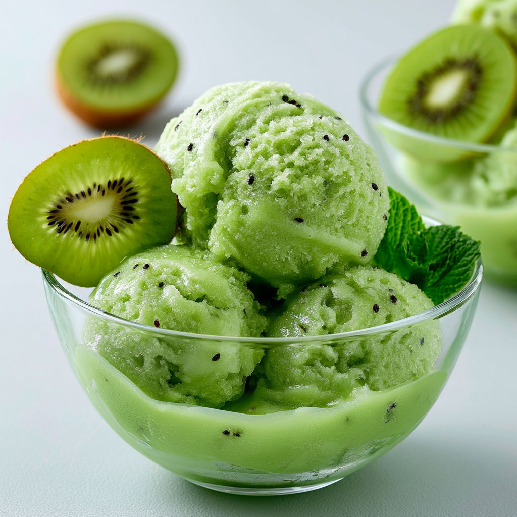 Glace Kiwi Menthe Fraîche, Délicieuse et Légère.
