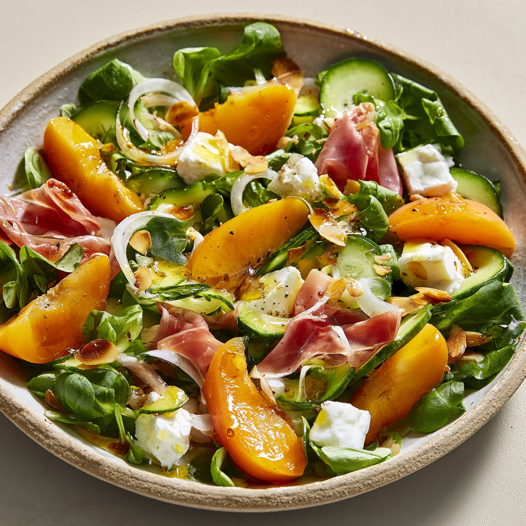 Salade Été Abricot Courgette Feta.