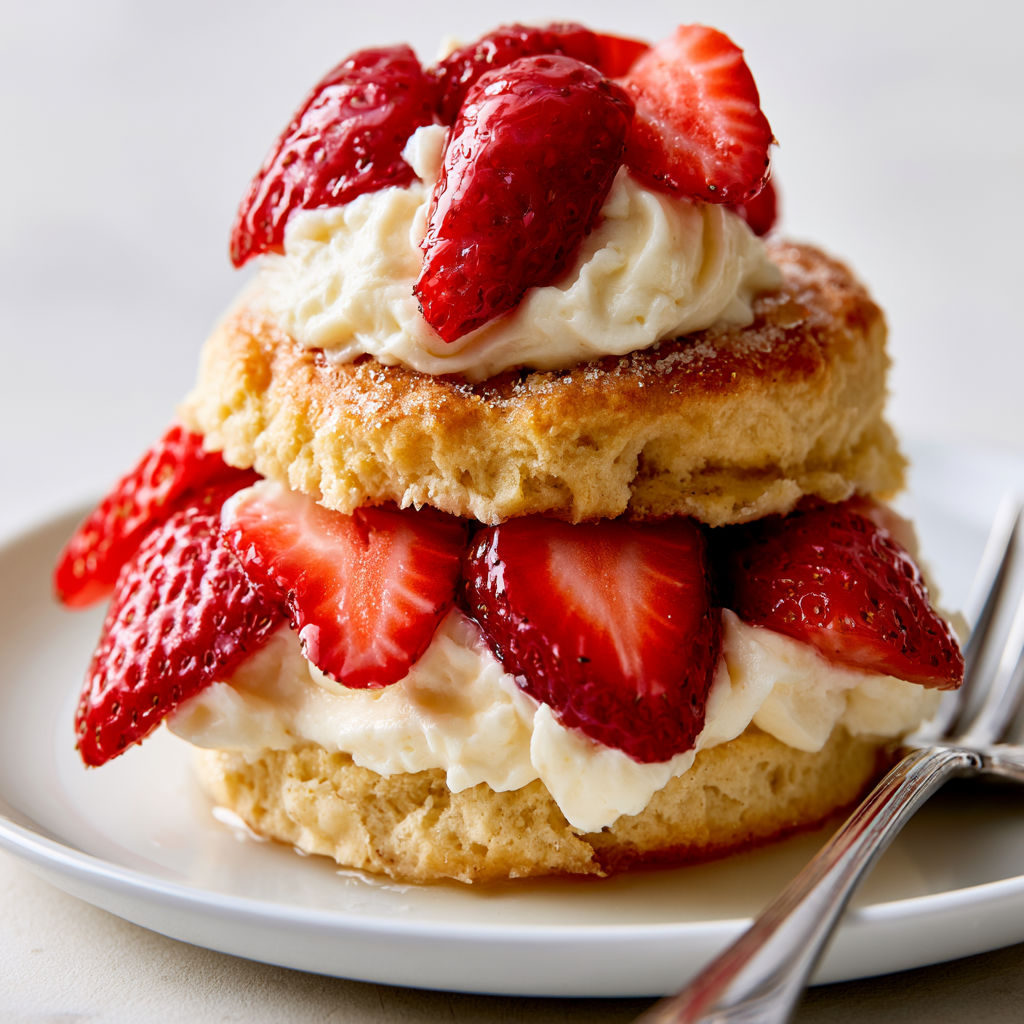 Mini Shortcakes Fraises avec Crème Chocolat Blanc.