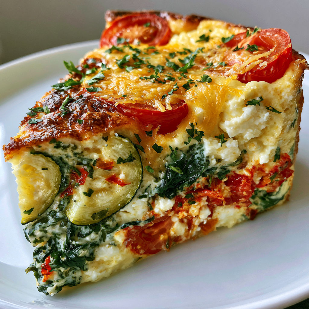 Tarte d'Été Légère Courgette, Tomate & Épinard.