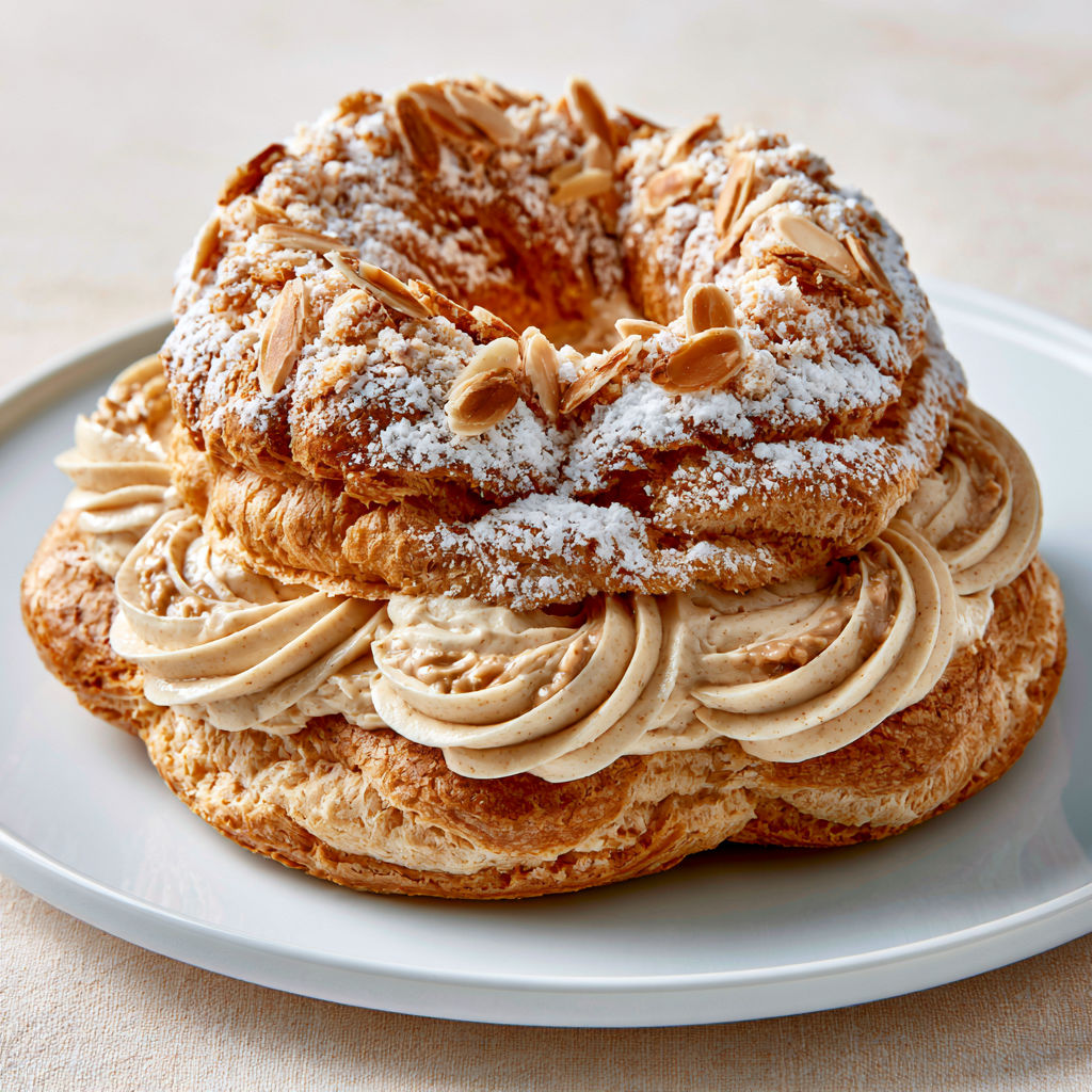 Un gâteau délicat garni d'une crème gourmande au praliné.