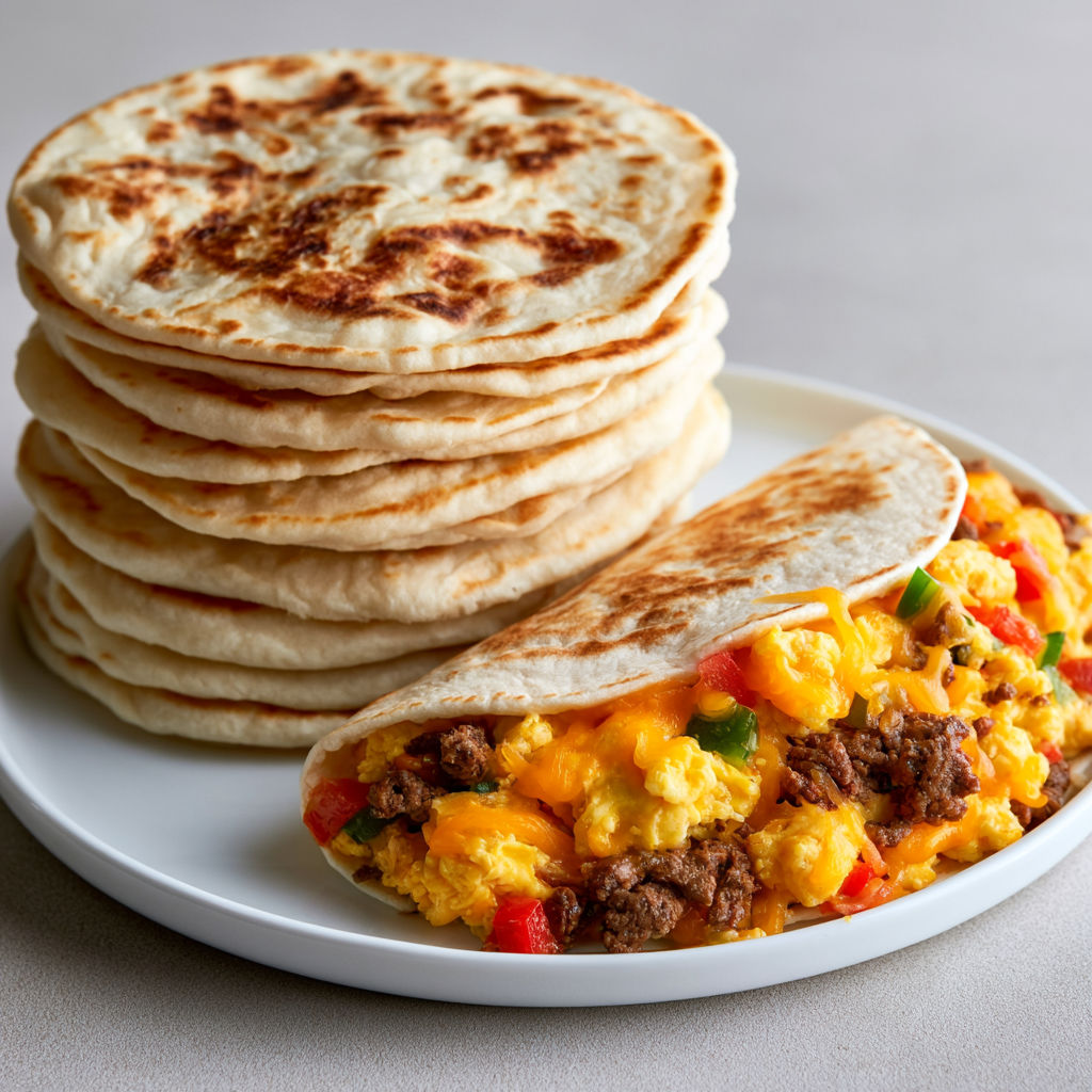 Galettes maison cuites à la poêle, souples et savoureuses.
