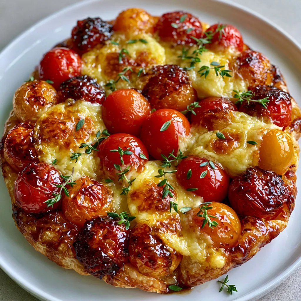 Tatin Salé Tomates Cerises Caramélisées et Fromage.