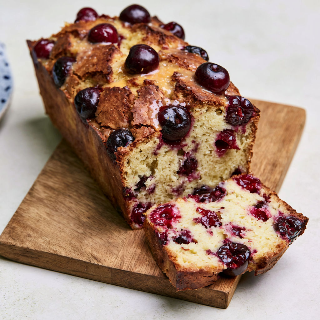 Un cake aux cerises et kirsch qui se dévore tout seul, tout moelleux et super parfumé.