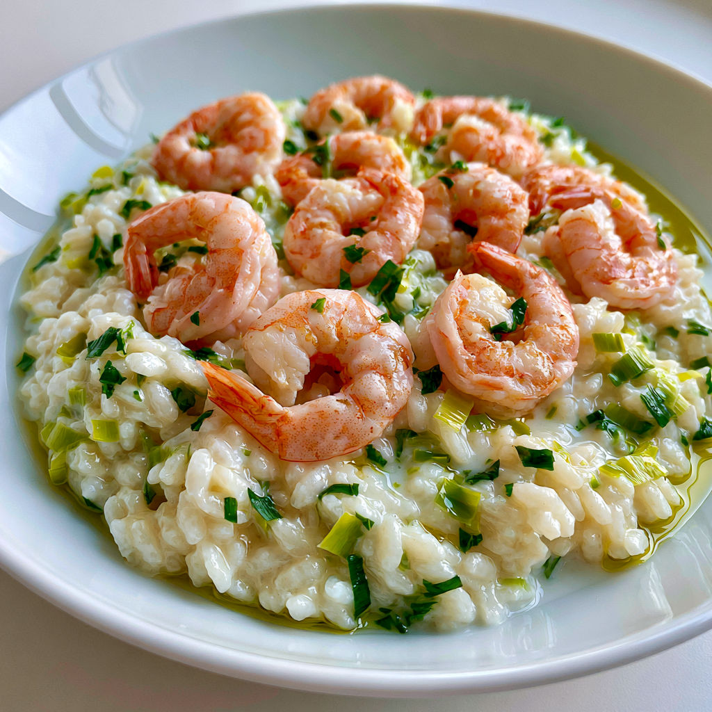 Risotto ultra crémeux aux crevettes et lait de coco, simple et bluffant.