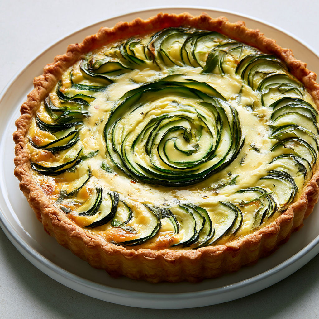 Délicieuse tarte toute fleurie aux courgettes et chèvre frais, vraiment top et jolie.