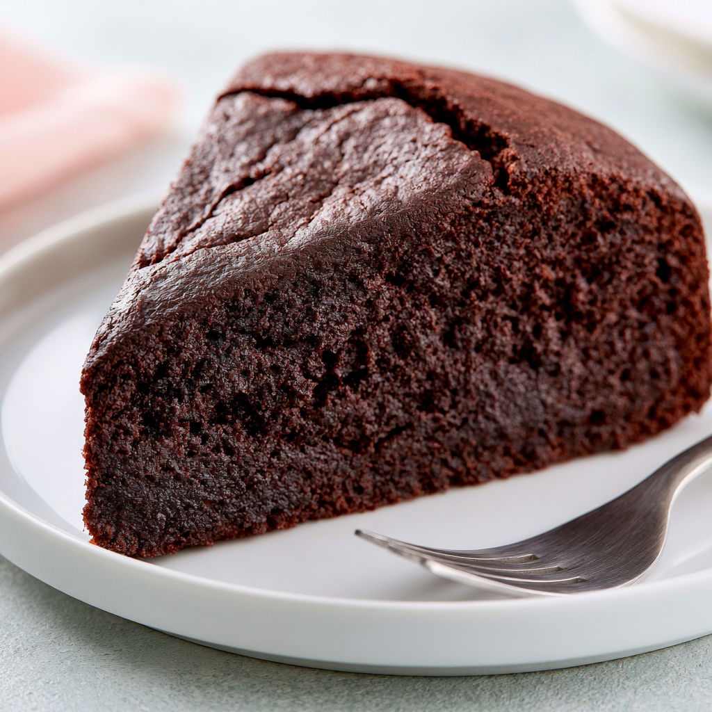 Une part de chocolat fondant sans œufs sur un plat.