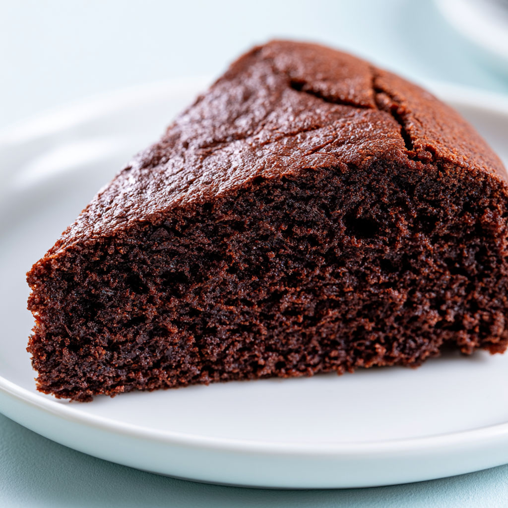 Tranche ultra fondante de moelleux chocolat sans œuf.