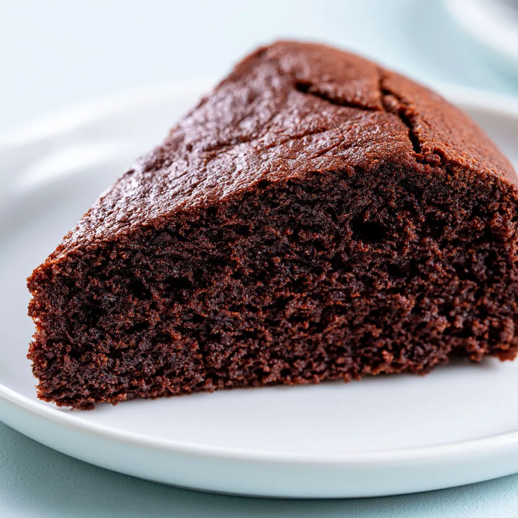 Tranche ultra fondante de moelleux chocolat sans œuf.