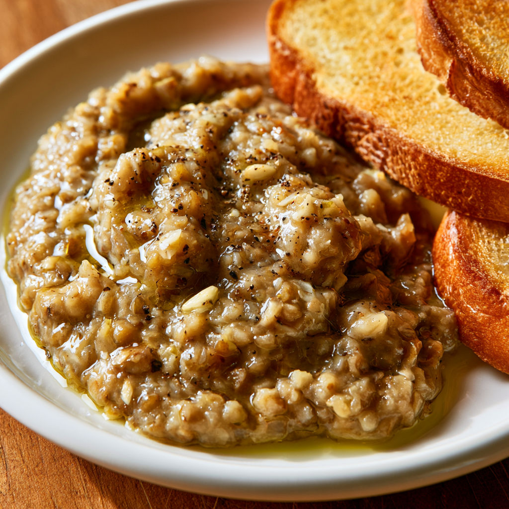 Délicieuse tartinade d’aubergines crémeuse pour un apéro ensoleillé.