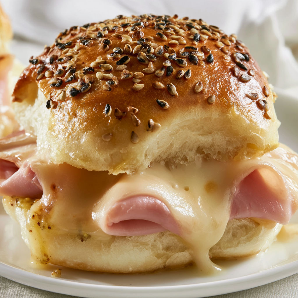 Petits pains gratinés avec jambon et fromage, parfaits pour un moment gourmand entre amis.