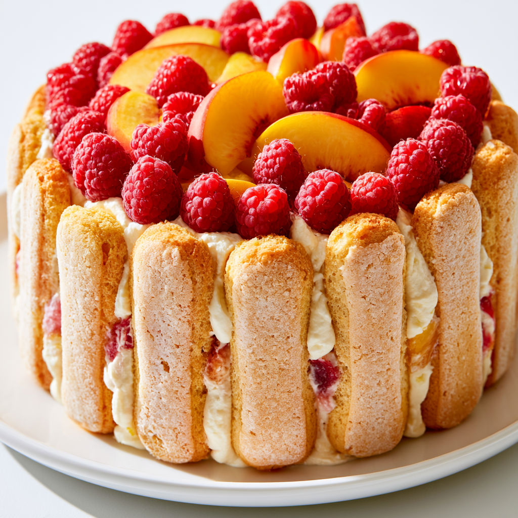Charlotte d’été aux fruits frais mascarpone fromage blanc et biscuits moelleux.